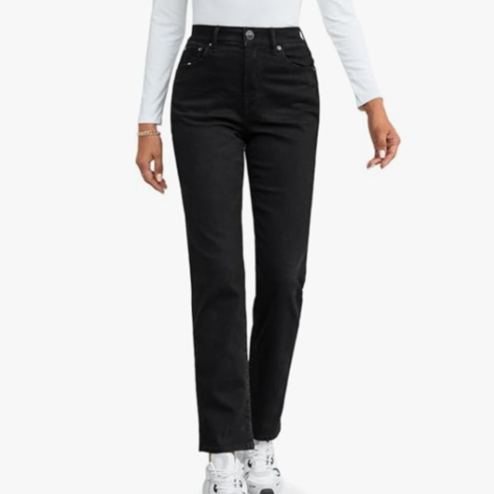 OFLUCK Straight Leg Mom Jeans for Women High Waisted Trendy Ankle Size 12